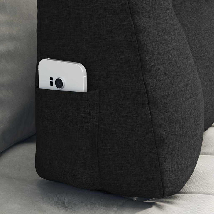 Cuscino per Schiena Nero 80 x 24 x 50 cm Tessuto 42014414