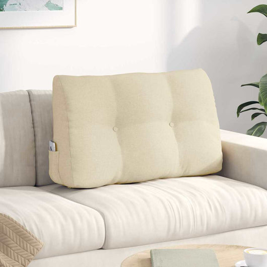 Cuscino per Schiena Crema 80 x 24 x 50 cm Tessuto 42014419