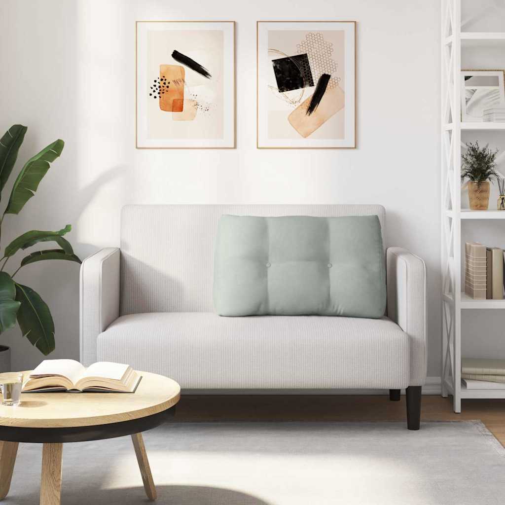 Cuscino per Schiena Grigio chiaro 80 x 24 x 50 cm Velluto 42014429