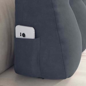 Cuscino per Schiena Grigio scuro 80 x 24 x 50 cm Velluto 42014430