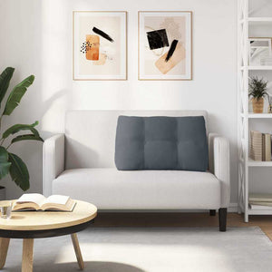 Cuscino per Schiena Grigio scuro 80 x 24 x 50 cm Velluto 42014430