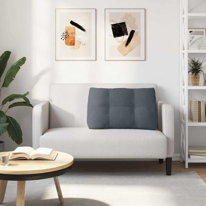 Cuscino per Schiena Grigio scuro 80 x 24 x 50 cm Velluto 42014430