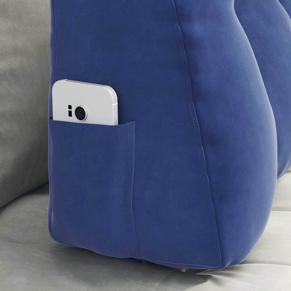 Cuscino per Schiena Blu Polizia 80 x 24 x 50 cm Velluto 42014440