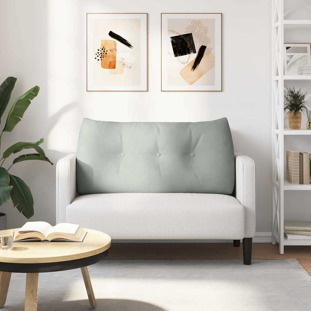 Cuscino per Schiena Grigio chiaro 100 x 24 x 50 cm Velluto 42014458