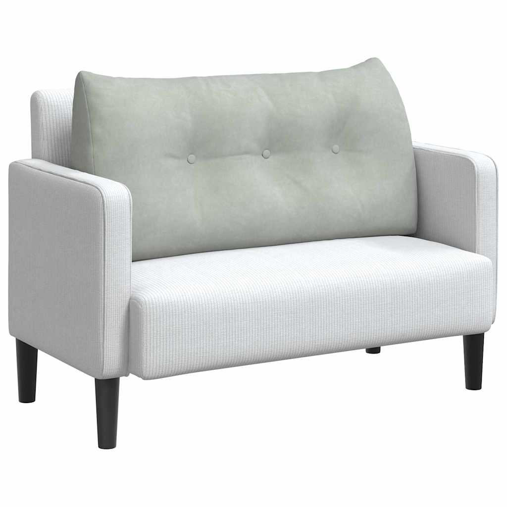 Cuscino per Schiena Grigio chiaro 100 x 24 x 50 cm Velluto 42014458