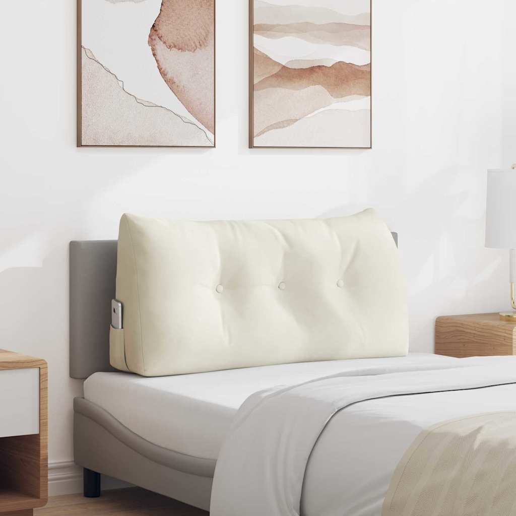 Cuscino per Schiena Crema 100 x 24 x 50 cm Velluto 42014467