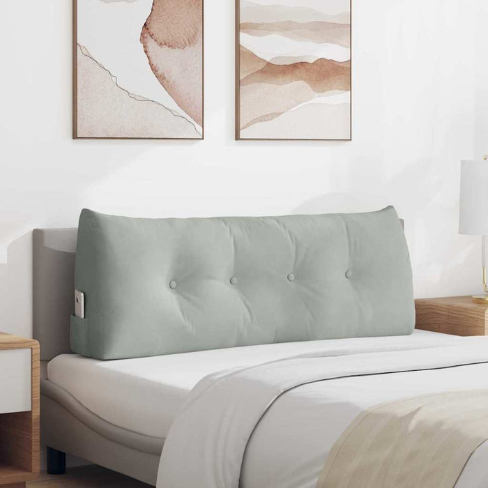 Cuscino per Schiena Grigio chiaro 120 x 24 x 50 cm Velluto 42014487