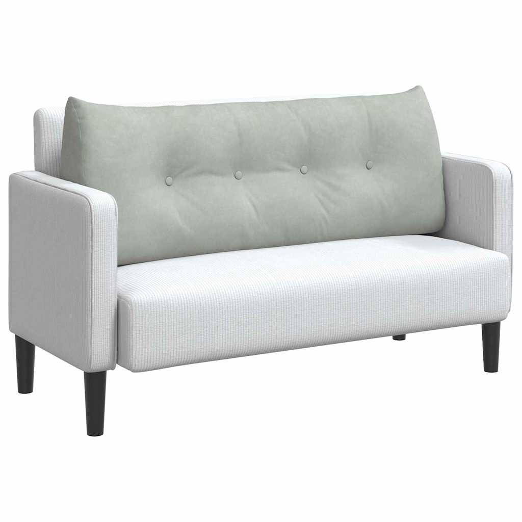 Cuscino per Schiena Grigio chiaro 120 x 24 x 50 cm Velluto 42014487