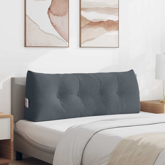 Cuscino per Schiena Grigio scuro 120 x 24 x 50 cm Velluto 42014488