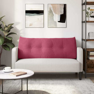 Cuscino per Schiena Rosso Vino 120 x 24 x 50 cm Velluto 42014492