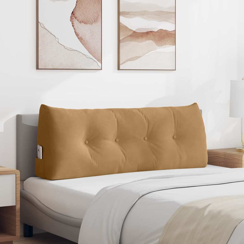 Cuscino per Schiena Marrone 120 x 24 x 50 cm Velluto 42014495
