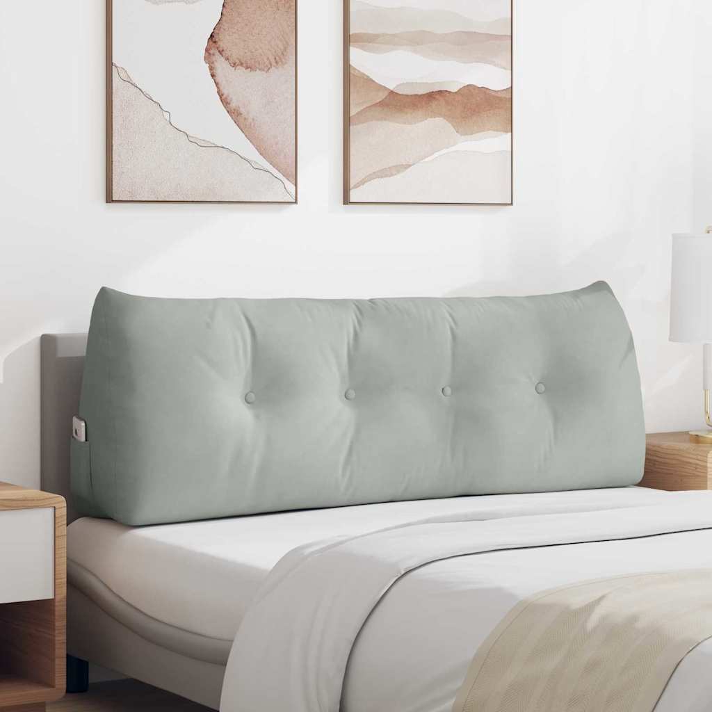 Cuscino per Schiena Grigio chiaro 140 x 24 x 50 cm Velluto 42014516