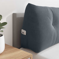 Cuscino per Schiena Grigio scuro 140 x 24 x 50 cm Velluto 42014517