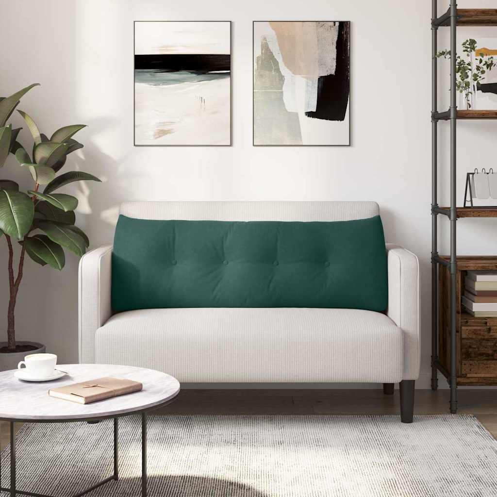 Cuscino per Schiena Verde Scuro 140 x 24 x 50 cm Velluto 42014518