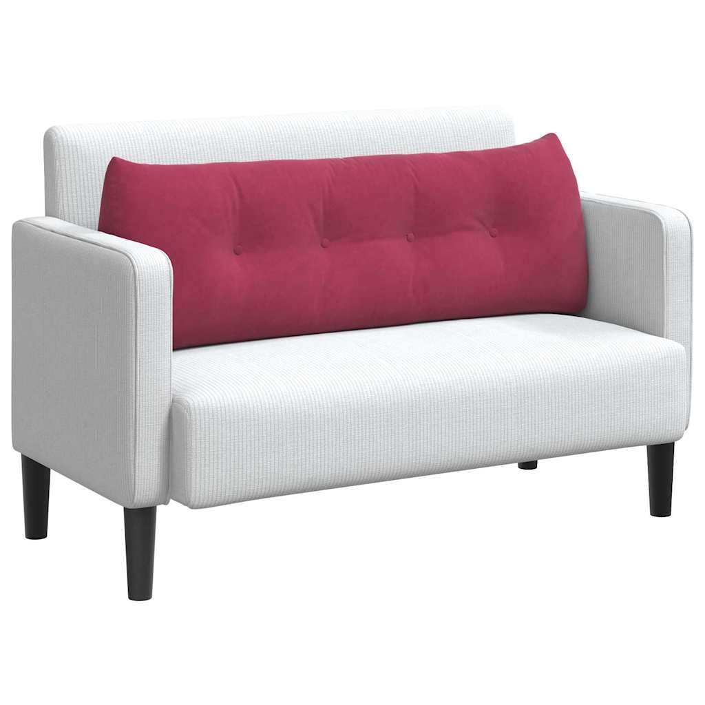 Cuscino per Schiena Rosso Vino 140 x 24 x 50 cm Velluto 42014521