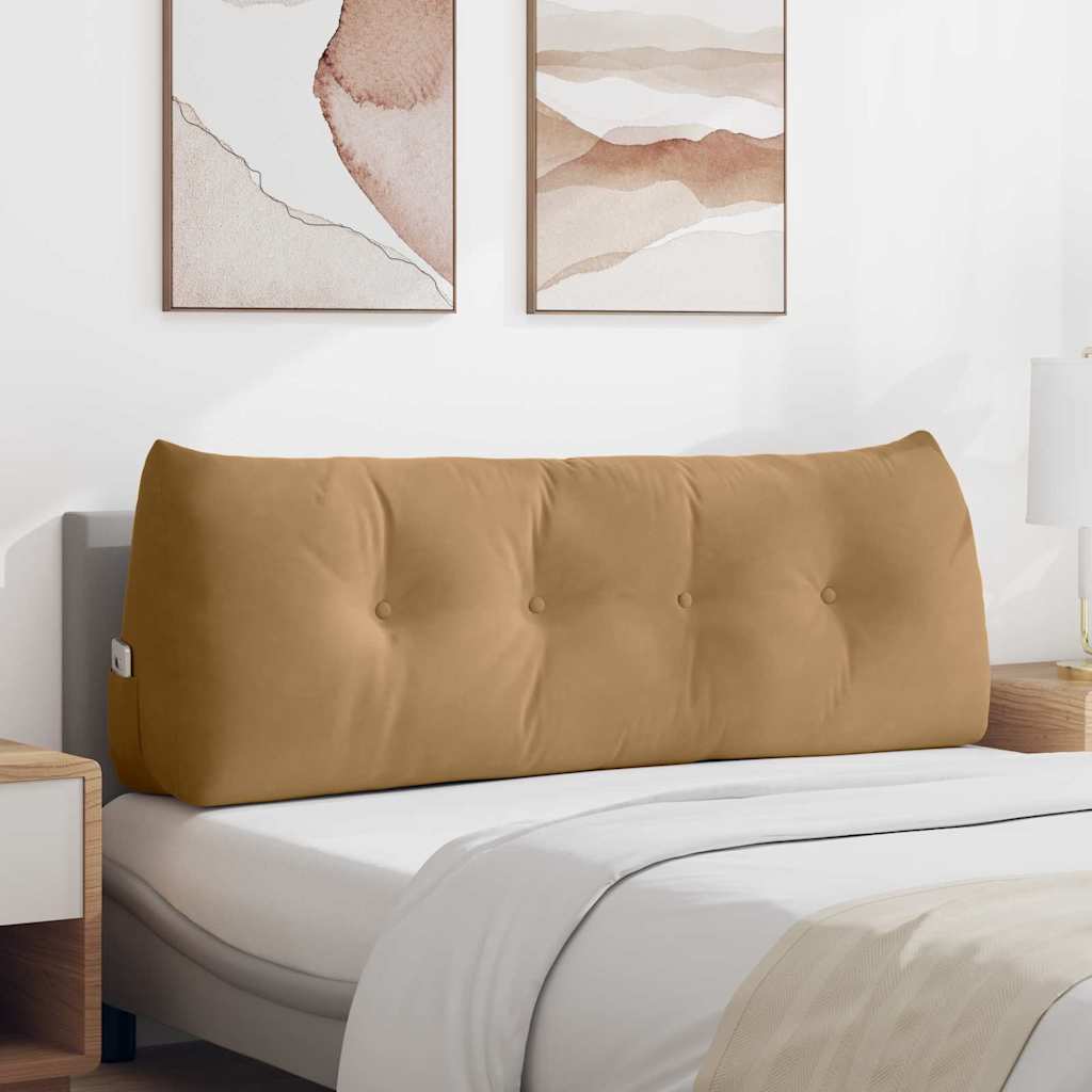 Cuscino per Schiena Marrone 140 x 24 x 50 cm Velluto 42014524