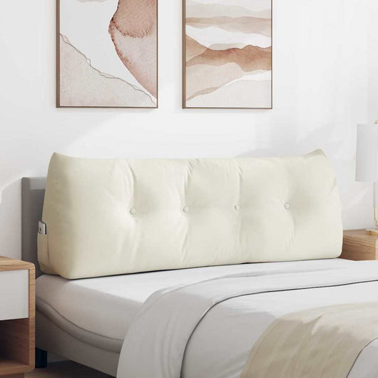 Cuscino per Schiena Crema 140 x 24 x 50 cm Velluto 42014525