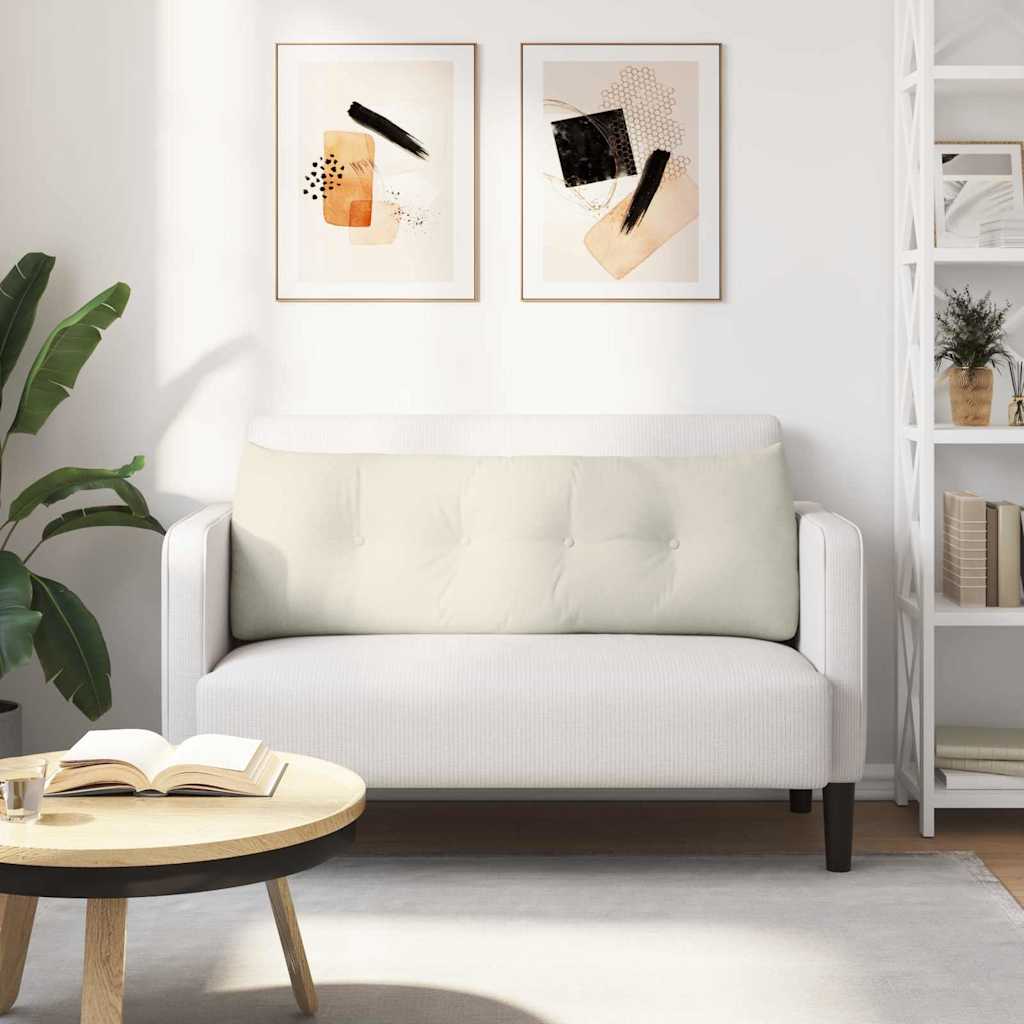 Cuscino per Schiena Crema 140 x 24 x 50 cm Velluto 42014525