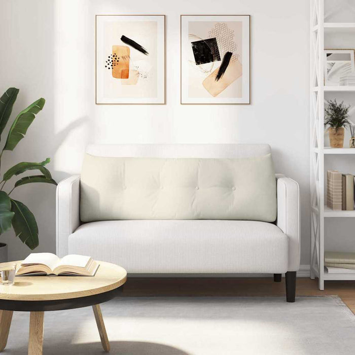 Cuscino per Schiena Crema 140 x 24 x 50 cm Velluto 42014525