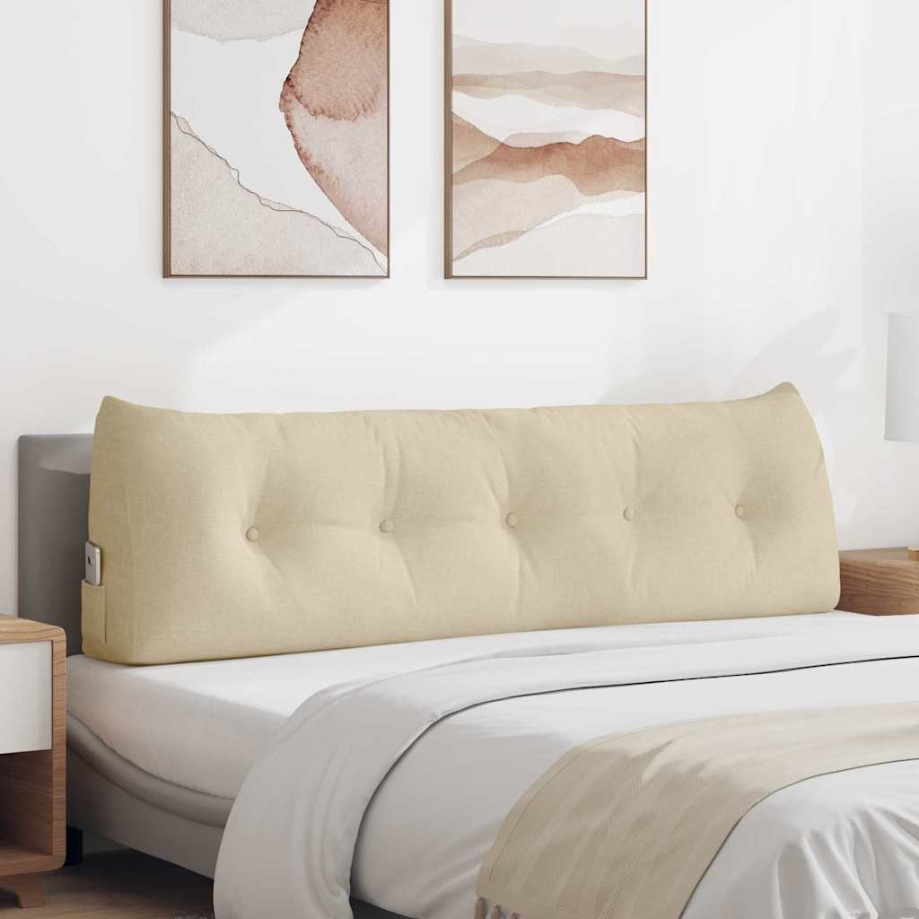 Cuscino per Schiena Crema 160 x 24 x 50 cm Tessuto 42014535