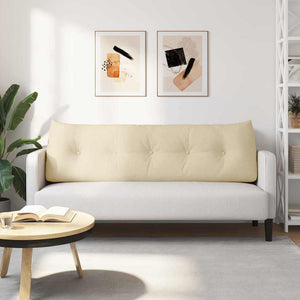 Cuscino per Schiena Crema 160 x 24 x 50 cm Tessuto 42014535