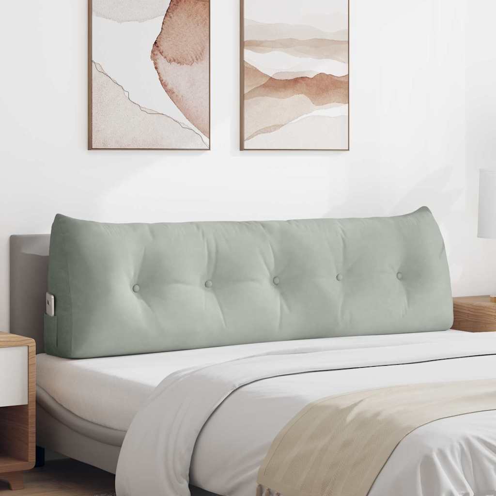 Cuscino per Schiena Grigio chiaro 160 x 24 x 50 cm Velluto 42014545
