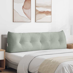 Cuscino per Schiena Grigio chiaro 160 x 24 x 50 cm Velluto 42014545
