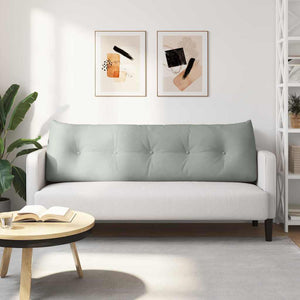 Cuscino per Schiena Grigio chiaro 160 x 24 x 50 cm Velluto 42014545