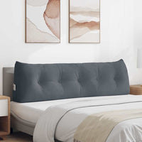 Cuscino per Schiena Grigio scuro 160 x 24 x 50 cm Velluto 42014546