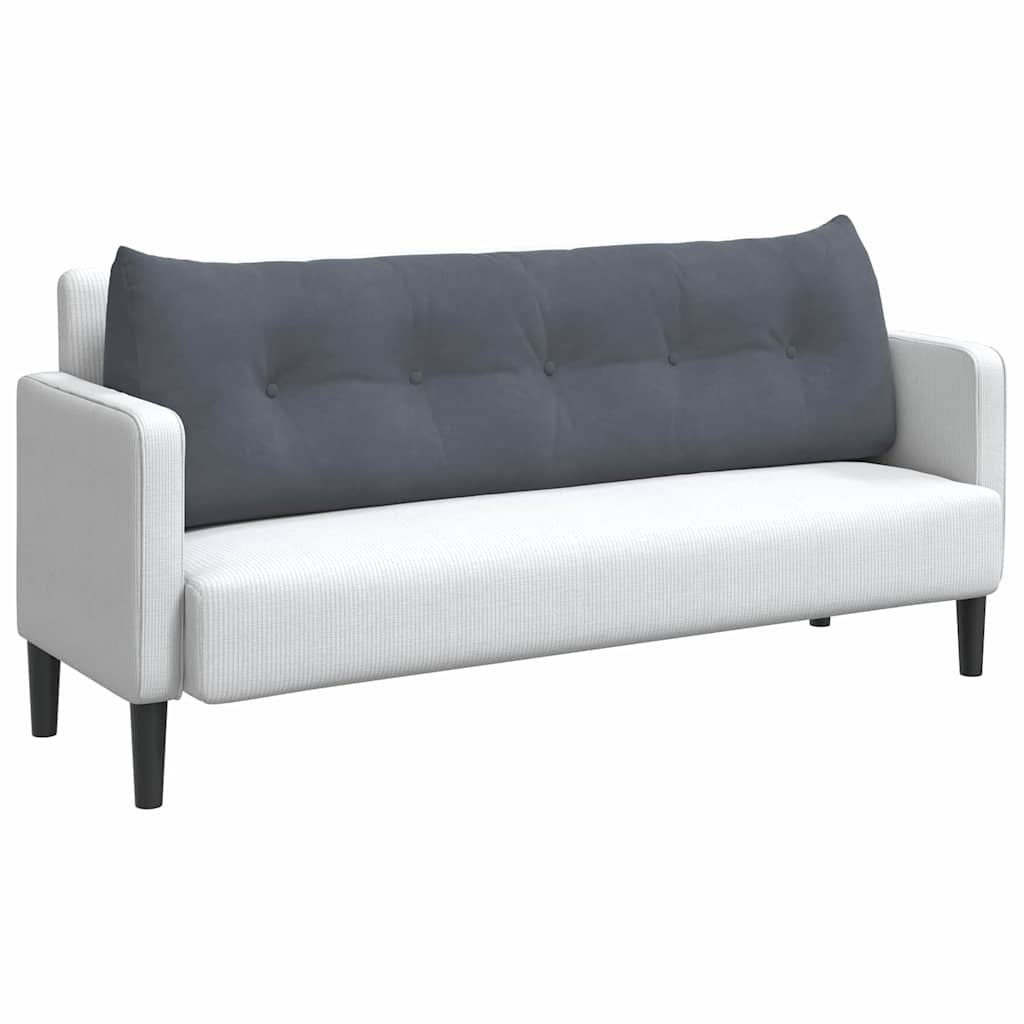 Cuscino per Schiena Grigio scuro 160 x 24 x 50 cm Velluto 42014546