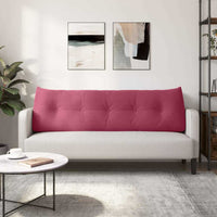 Cuscino per Schiena Rosso Vino 160 x 24 x 50 cm Velluto 42014550
