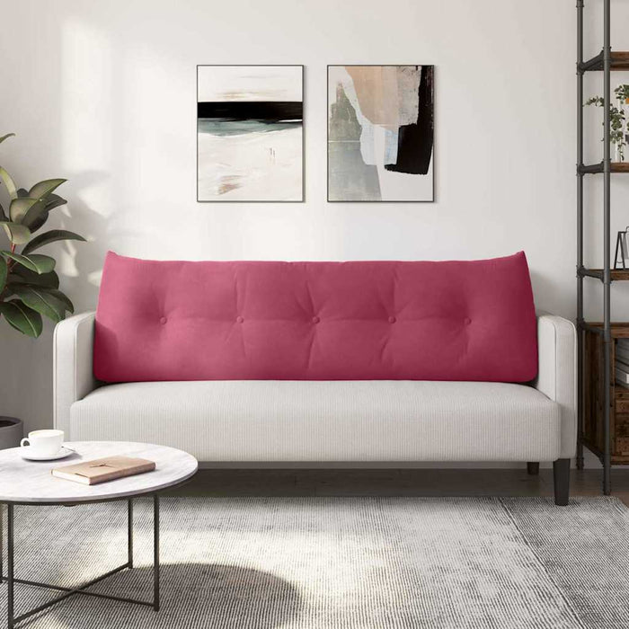 Cuscino per Schiena Rosso Vino 160 x 24 x 50 cm Velluto 42014550