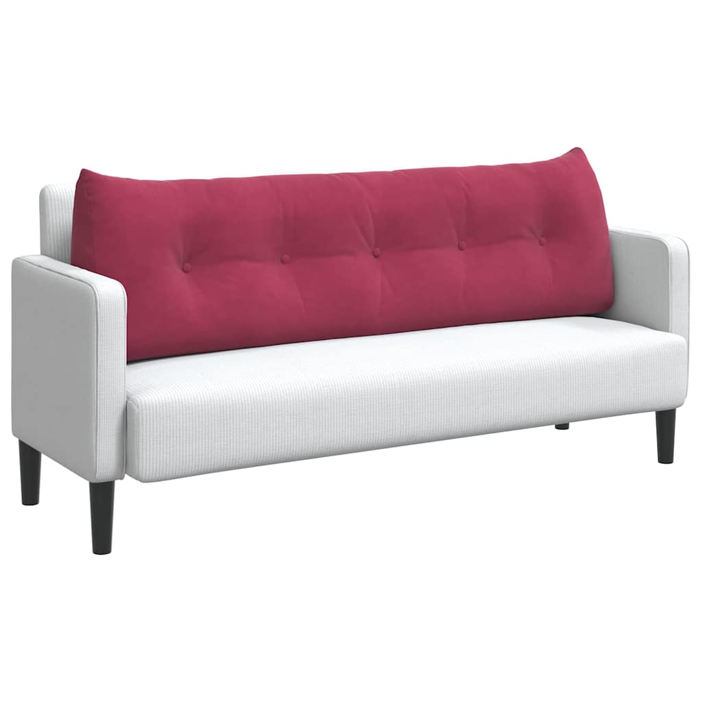 Cuscino per Schiena Rosso Vino 160 x 24 x 50 cm Velluto 42014550