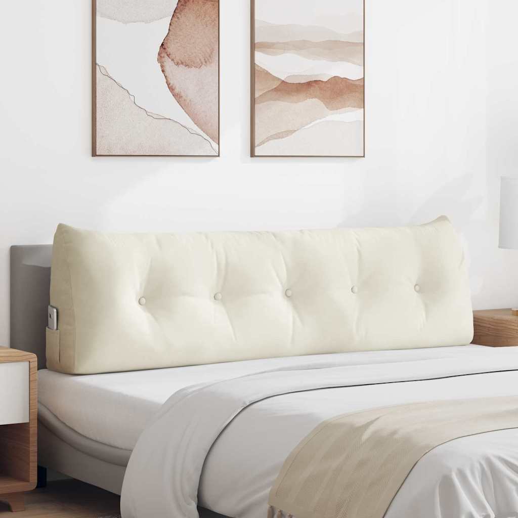 Cuscino per Schiena Crema 160 x 24 x 50 cm Velluto 42014554