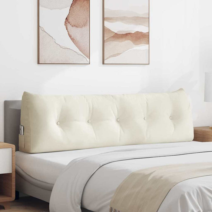 Cuscino per Schiena Crema 160 x 24 x 50 cm Velluto 42014554