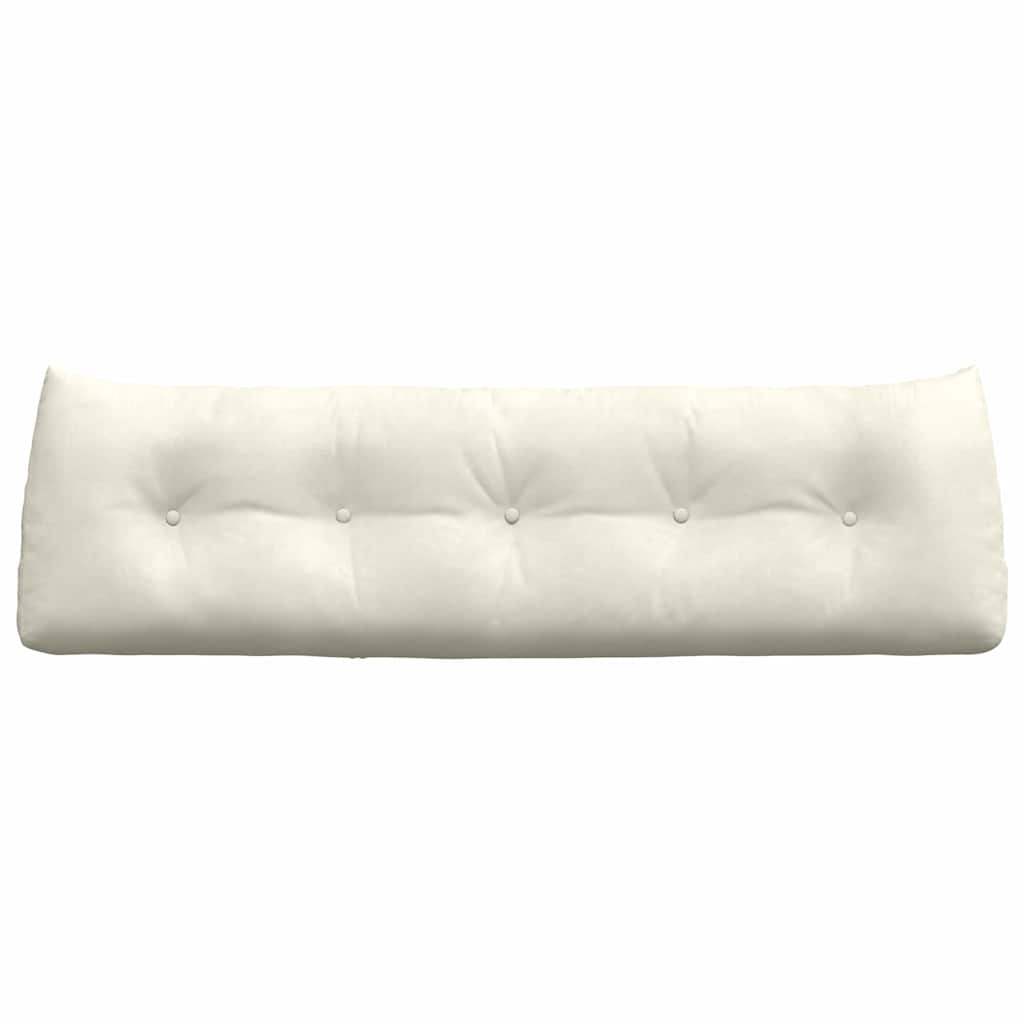 Cuscino per Schiena Crema 160 x 24 x 50 cm Velluto 42014554