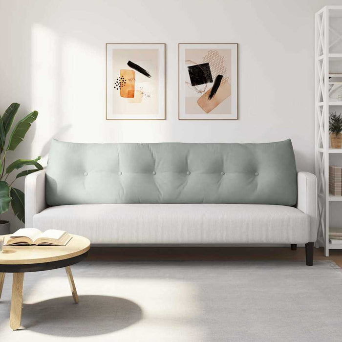 Cuscino per Schiena Grigio chiaro 180 x 24 x 50 cm Velluto 42014574