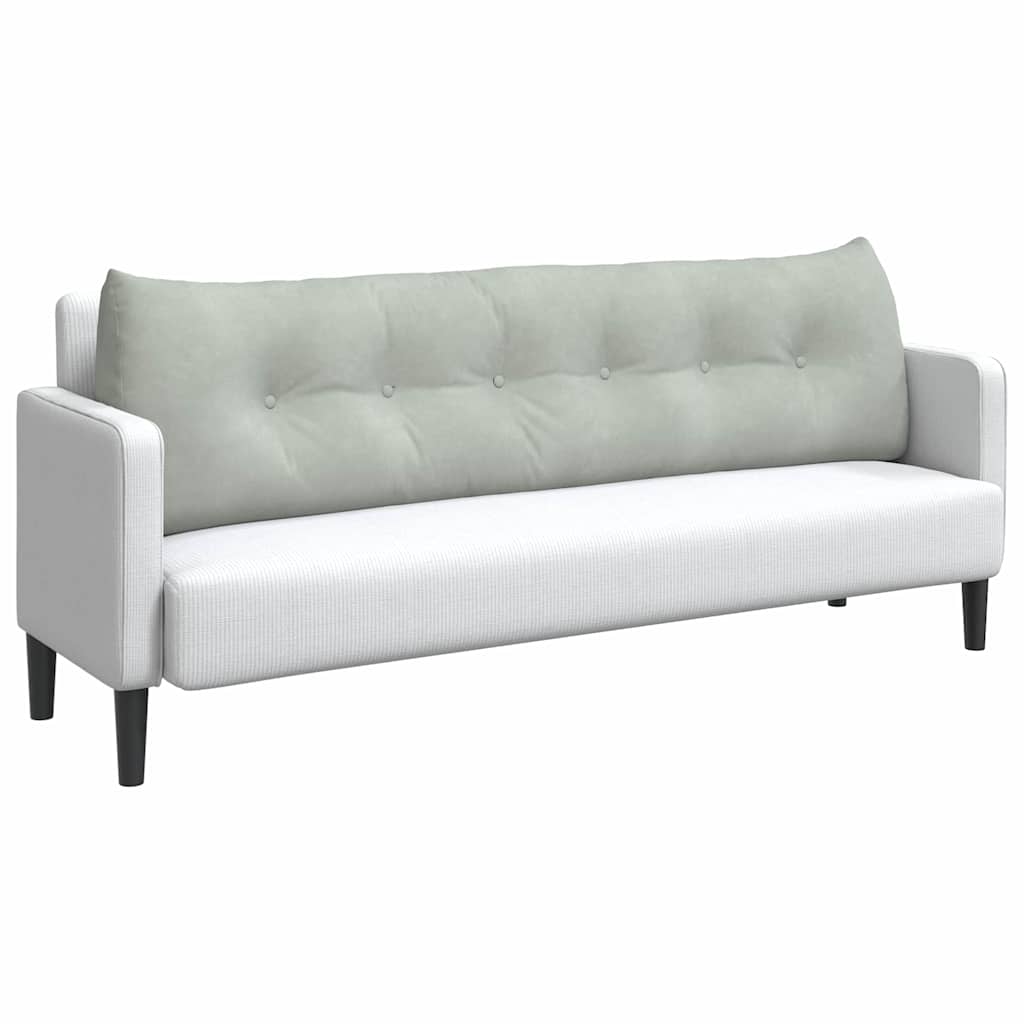 Cuscino per Schiena Grigio chiaro 180 x 24 x 50 cm Velluto 42014574