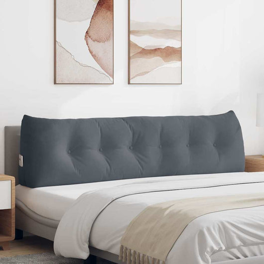 Cuscino per Schiena Grigio scuro 180 x 24 x 50 cm Velluto 42014575