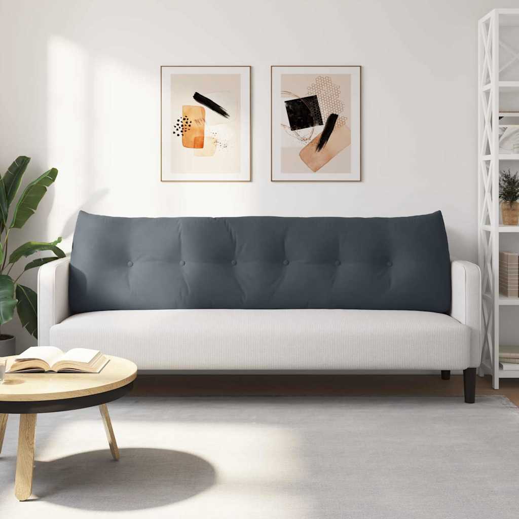 Cuscino per Schiena Grigio scuro 180 x 24 x 50 cm Velluto 42014575