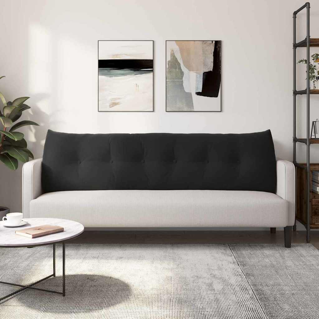 Cuscino per Schiena Nero 180 x 24 x 50 cm Velluto 42014580