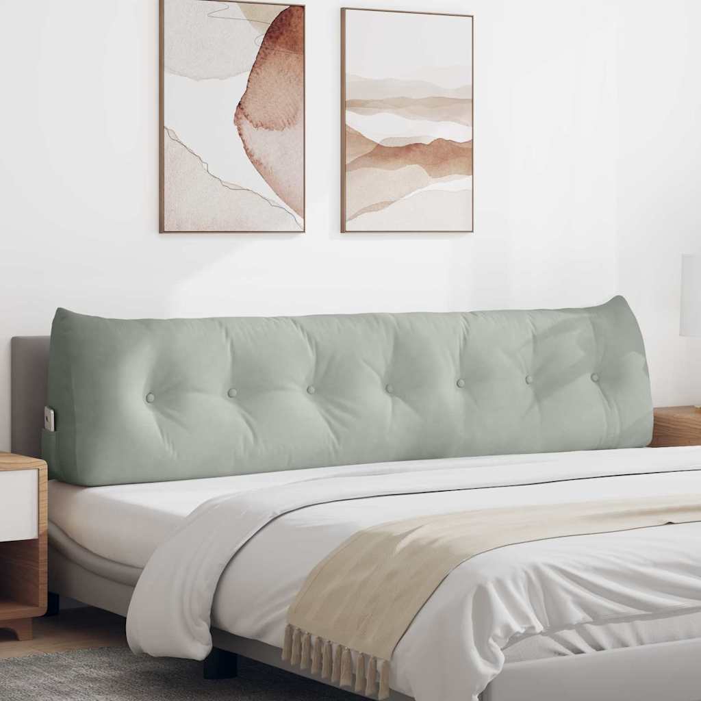 Cuscino per Schiena Grigio chiaro 200 x 24 x 50 cm Velluto 42014603