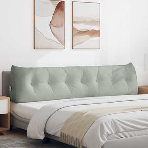 Cuscino per Schiena Grigio chiaro 200 x 24 x 50 cm Velluto 42014603