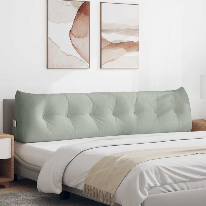 Cuscino per Schiena Grigio chiaro 200 x 24 x 50 cm Velluto 42014603