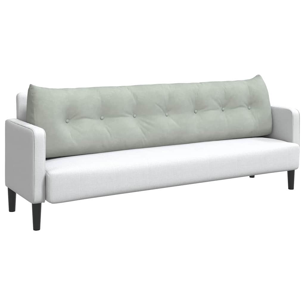 Cuscino per Schiena Grigio chiaro 200 x 24 x 50 cm Velluto 42014603