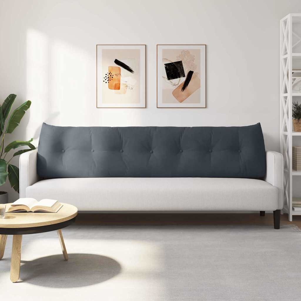 Cuscino per Schiena Grigio scuro 200 x 24 x 50 cm Velluto 42014604