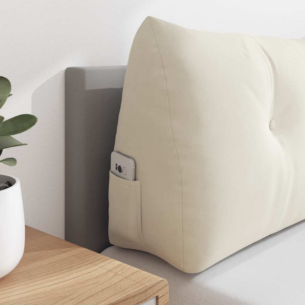 Cuscino per Schiena Crema 200 x 24 x 50 cm Velluto 42014612