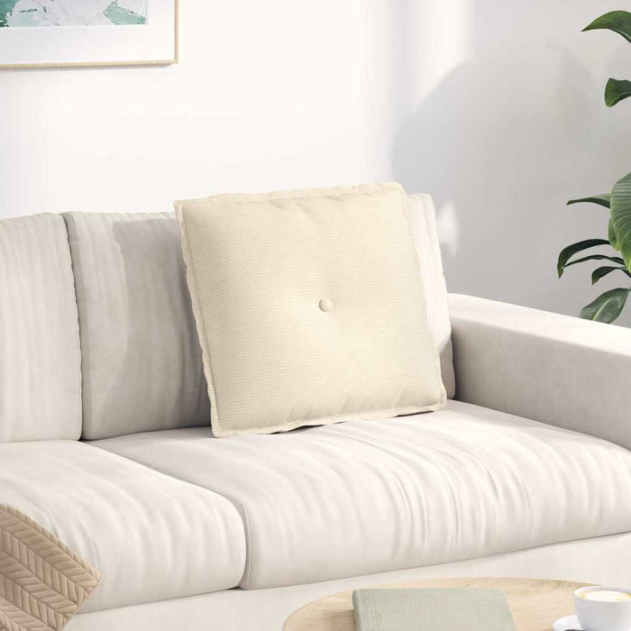 Cuscino per Schiena Crema 50 x 45 cm Tessuto in Cords 42014652