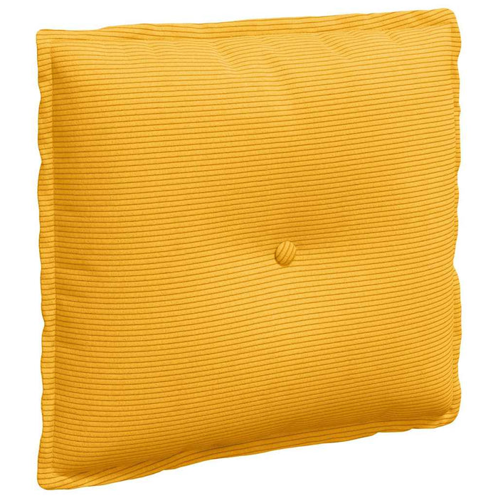 Cuscino per Schiena Giallo Chiaro 50 x 45 cm Tessuto in Cords 42014656