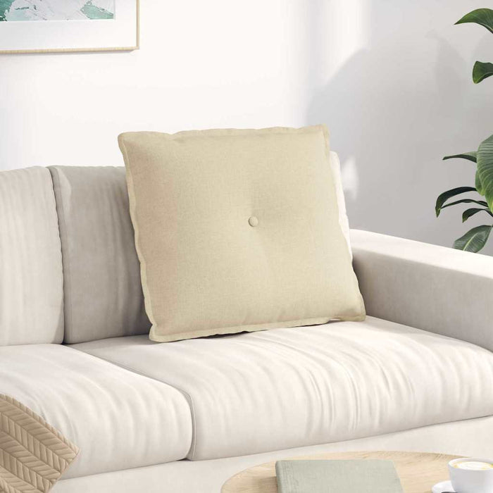 Cuscino per Schiena Crema 60 x 19 x 50 cm Tessuto 42014665